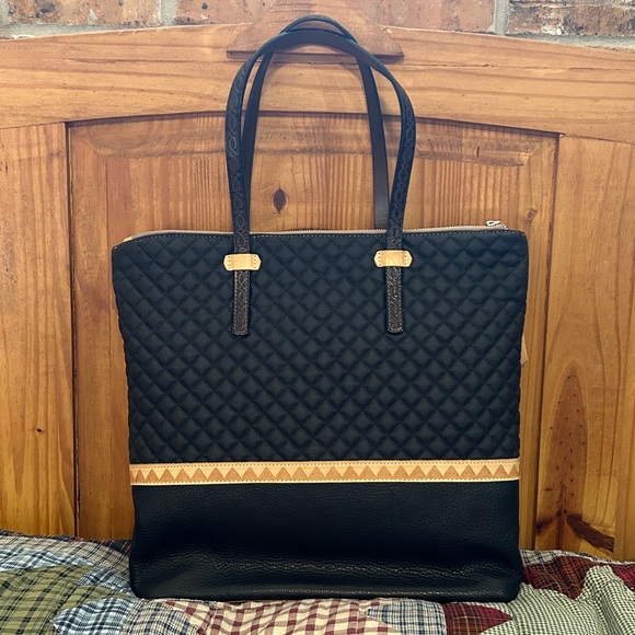 Consuela Black Tote with Multicolor Floral Embroidery - Picture 3 of 16